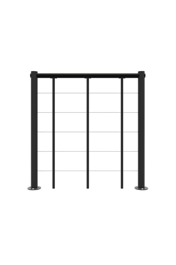 Minka_Bruestungsgelaender_Untergurte_PVC_grau_1 Parapetna ograja z nižjimi kabli in PVC ograjo - slika 1